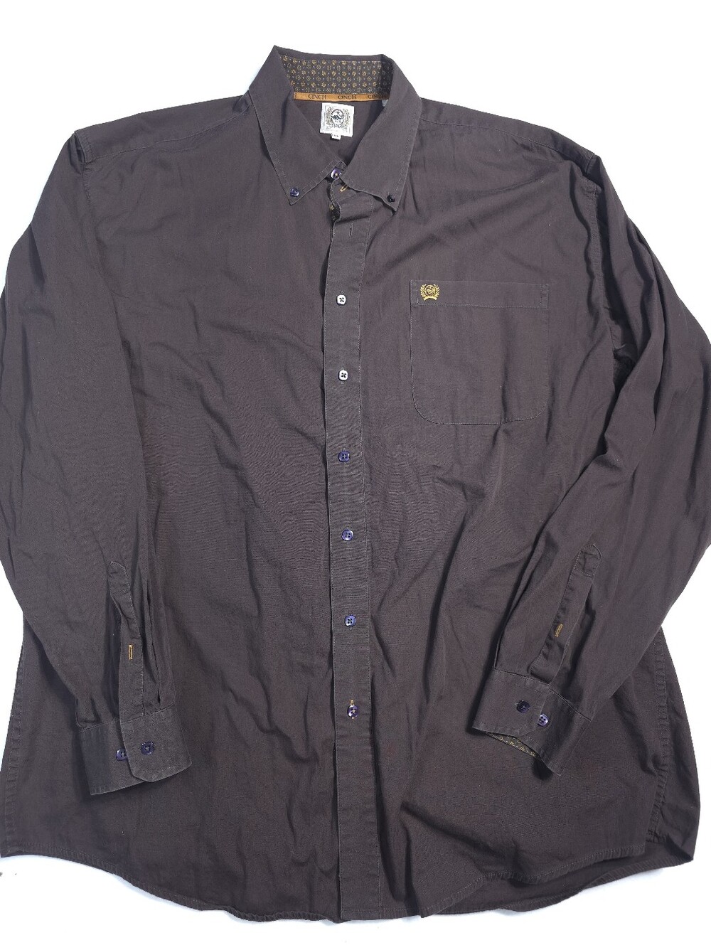 Cinch Men’s XL Button Front Western Shirt Black Long Sleeve Embroidered